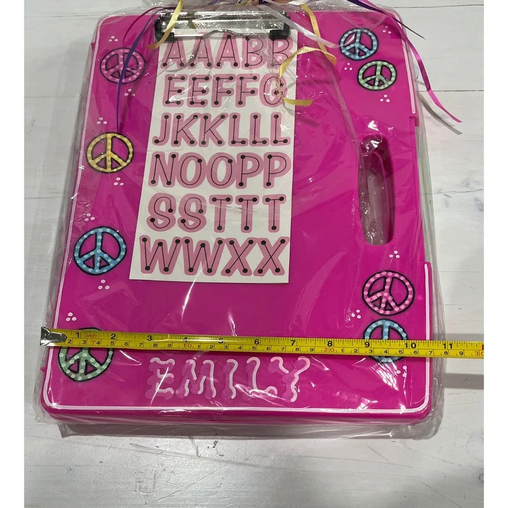 Personalized Pink Clipboard case Emily Name Peace‎ Sign Back to School Decor